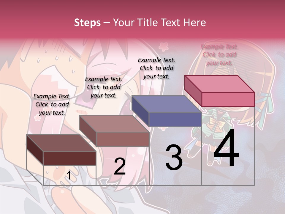 A Couple Of Anime Characters Hugging In Front Of A Blue Background PowerPoint Template