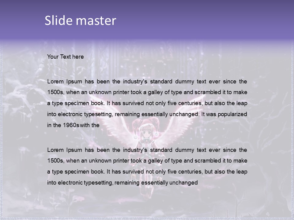 A Picture Of An Angel With Wings In A Snowy Scene PowerPoint Template