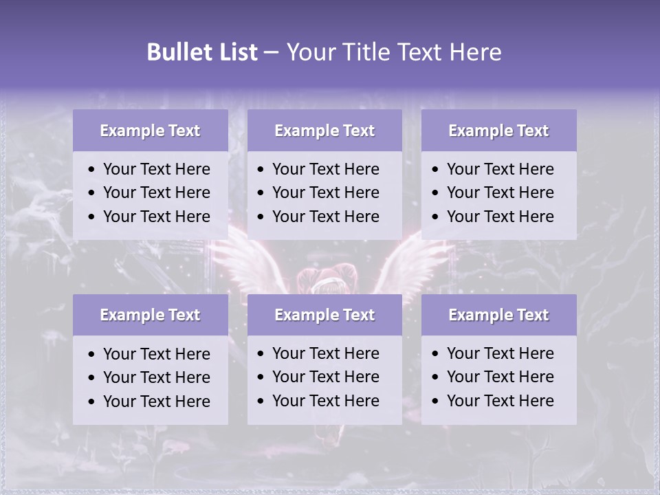 A Picture Of An Angel With Wings In A Snowy Scene PowerPoint Template