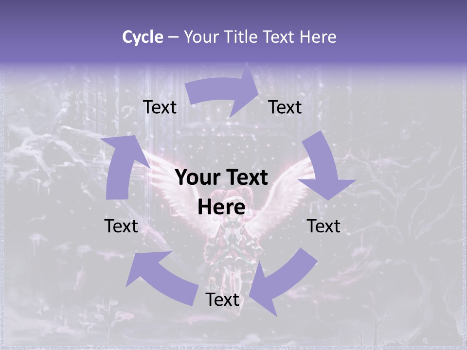 A Picture Of An Angel With Wings In A Snowy Scene PowerPoint Template