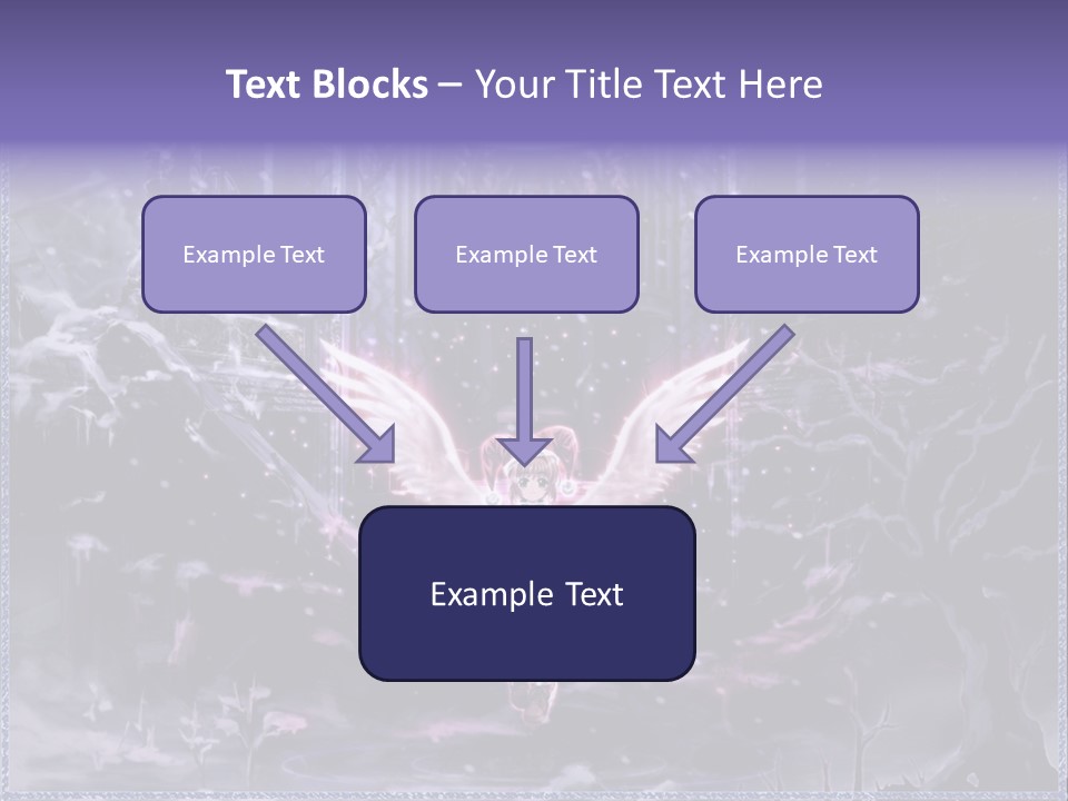 A Picture Of An Angel With Wings In A Snowy Scene PowerPoint Template
