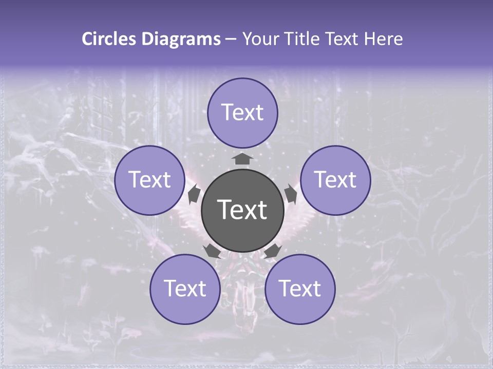 A Picture Of An Angel With Wings In A Snowy Scene PowerPoint Template