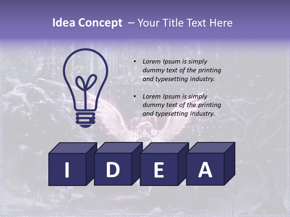 A Picture Of An Angel With Wings In A Snowy Scene PowerPoint Template