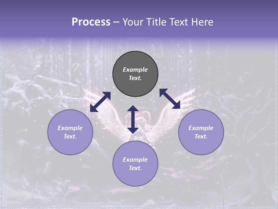 A Picture Of An Angel With Wings In A Snowy Scene PowerPoint Template