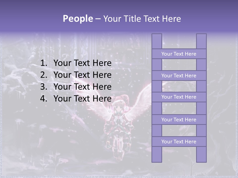 A Picture Of An Angel With Wings In A Snowy Scene PowerPoint Template