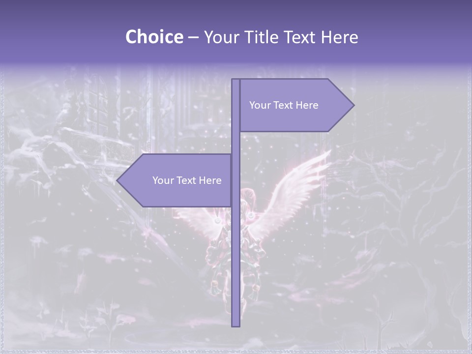 A Picture Of An Angel With Wings In A Snowy Scene PowerPoint Template
