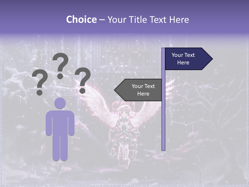 A Picture Of An Angel With Wings In A Snowy Scene PowerPoint Template