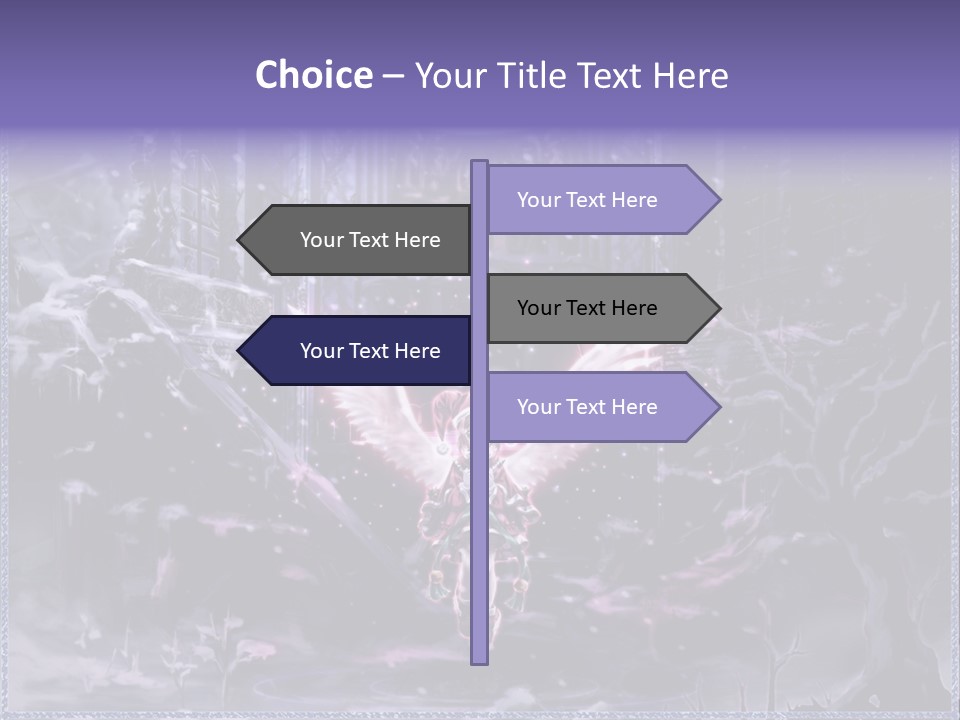 A Picture Of An Angel With Wings In A Snowy Scene PowerPoint Template
