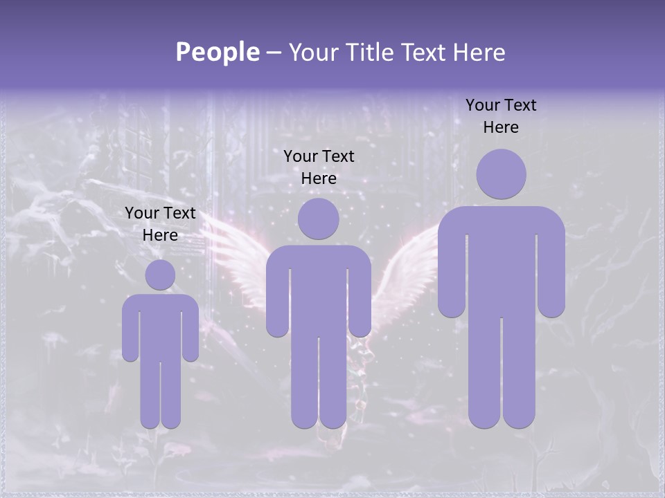A Picture Of An Angel With Wings In A Snowy Scene PowerPoint Template