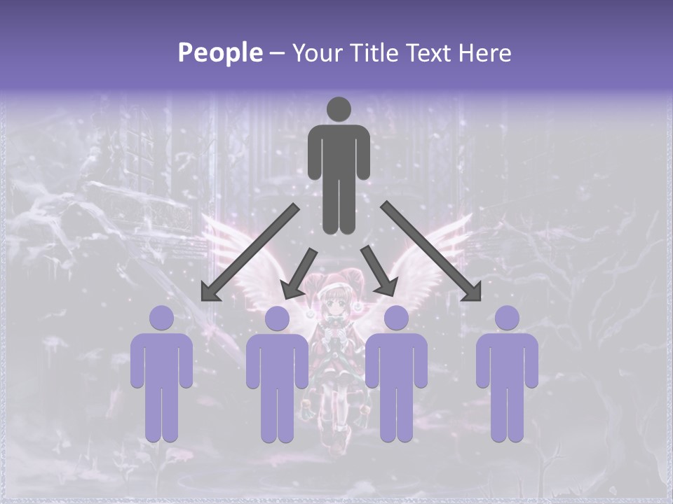 A Picture Of An Angel With Wings In A Snowy Scene PowerPoint Template