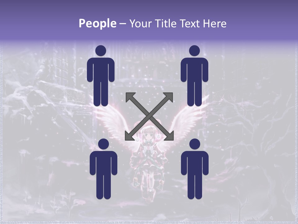 A Picture Of An Angel With Wings In A Snowy Scene PowerPoint Template