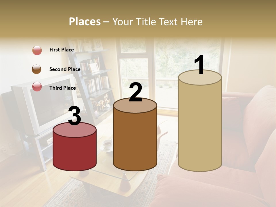 A Living Room Filled With Furniture And A Flat Screen Tv PowerPoint Template