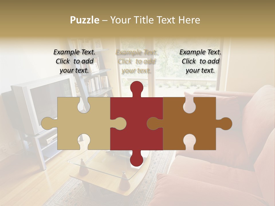 A Living Room Filled With Furniture And A Flat Screen Tv PowerPoint Template