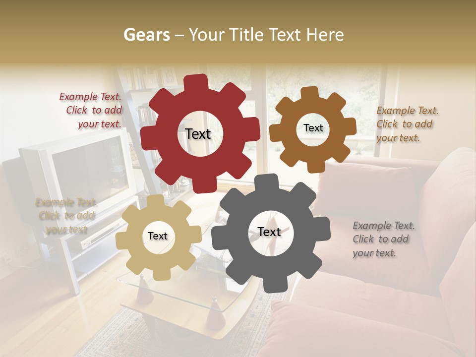 A Living Room Filled With Furniture And A Flat Screen Tv PowerPoint Template