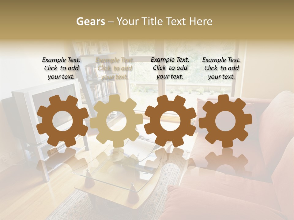 A Living Room Filled With Furniture And A Flat Screen Tv PowerPoint Template