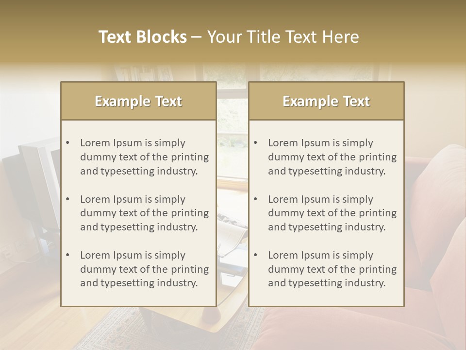 A Living Room Filled With Furniture And A Flat Screen Tv PowerPoint Template
