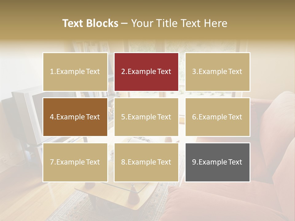 A Living Room Filled With Furniture And A Flat Screen Tv PowerPoint Template