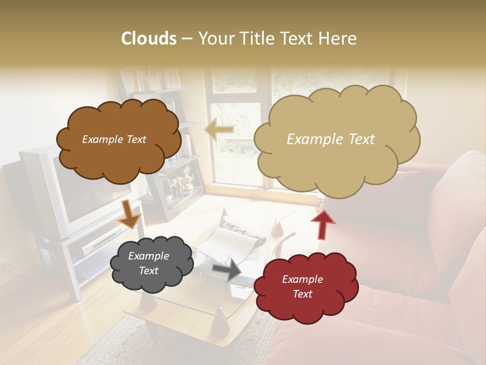 A Living Room Filled With Furniture And A Flat Screen Tv PowerPoint Template