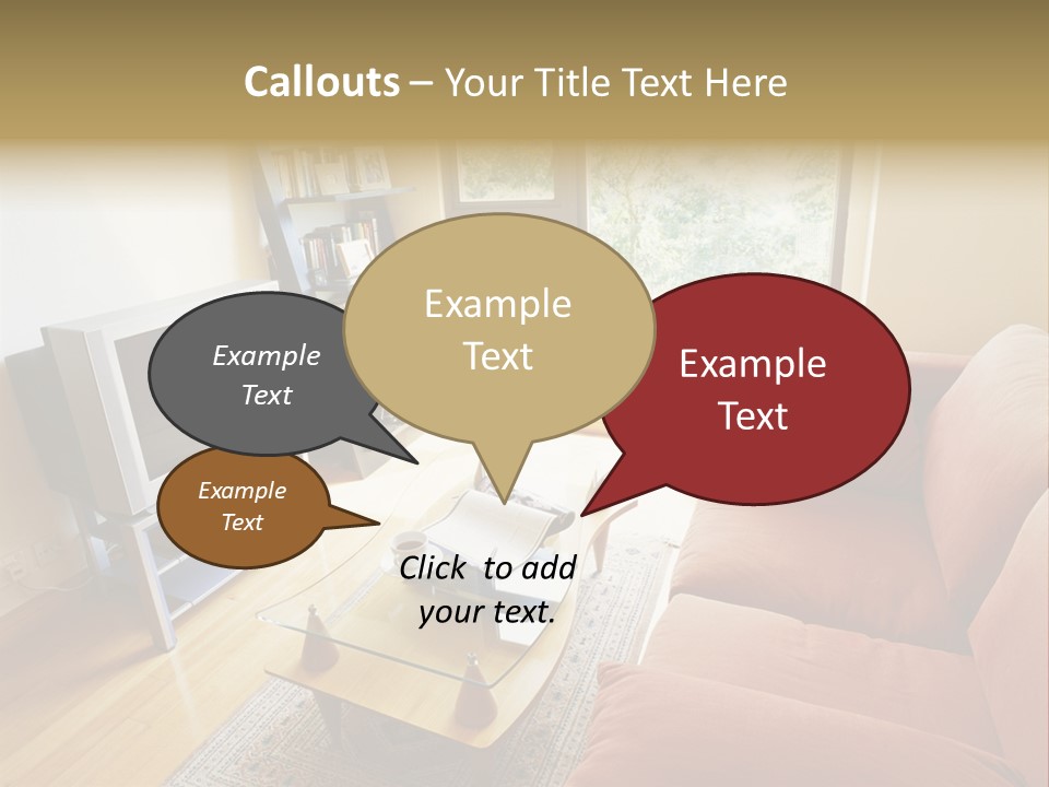 A Living Room Filled With Furniture And A Flat Screen Tv PowerPoint Template