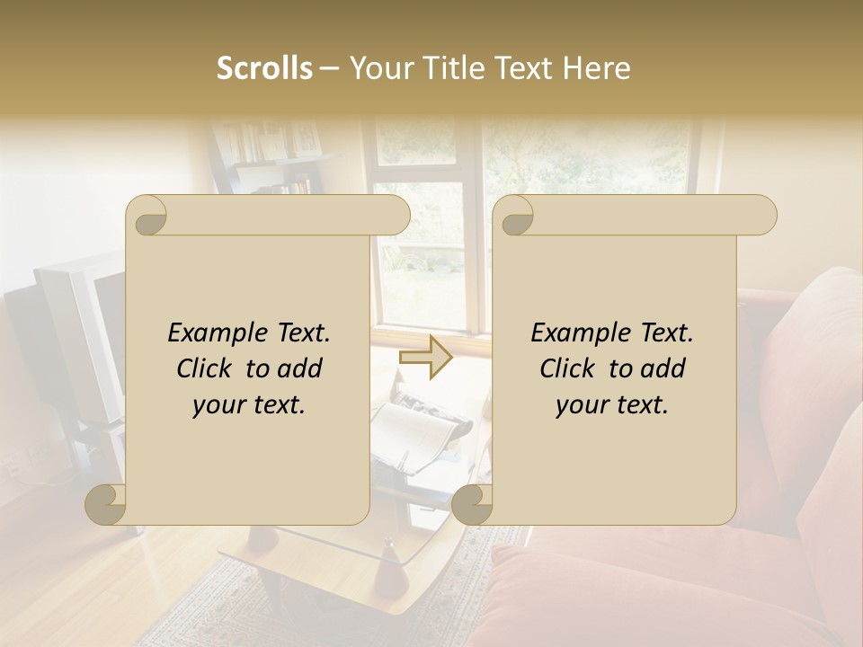 A Living Room Filled With Furniture And A Flat Screen Tv PowerPoint Template