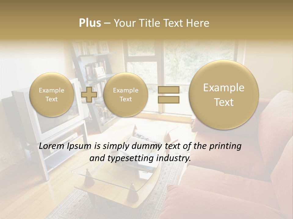 A Living Room Filled With Furniture And A Flat Screen Tv PowerPoint Template