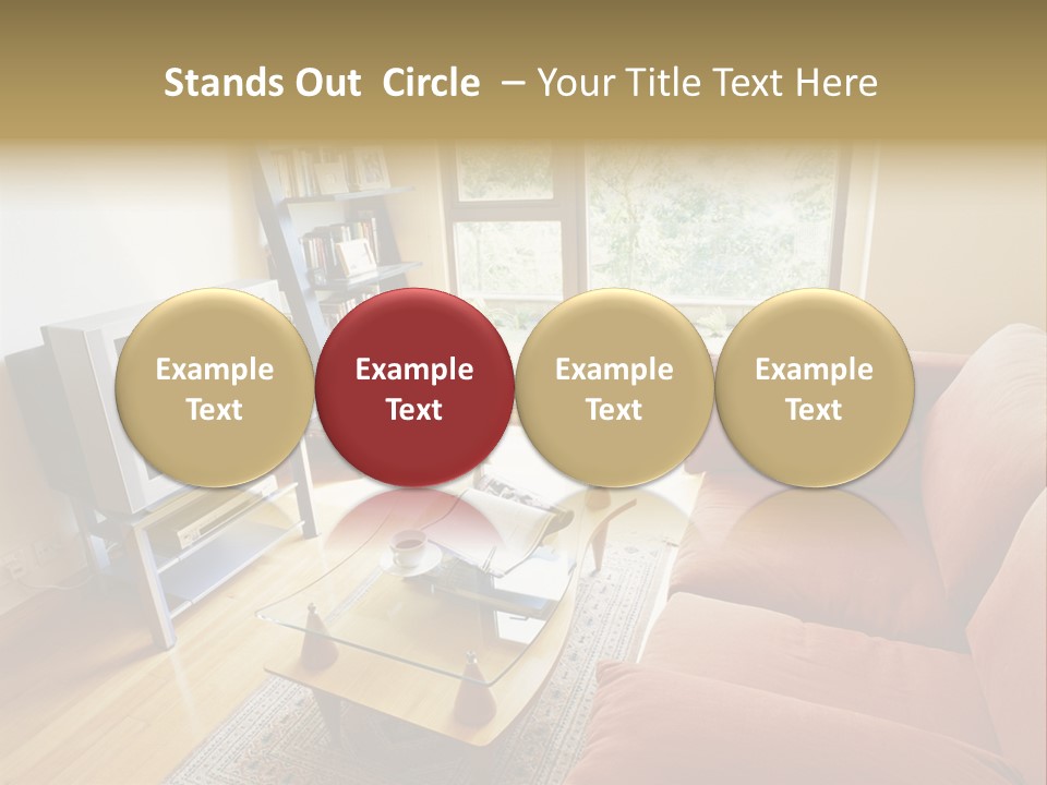 A Living Room Filled With Furniture And A Flat Screen Tv PowerPoint Template