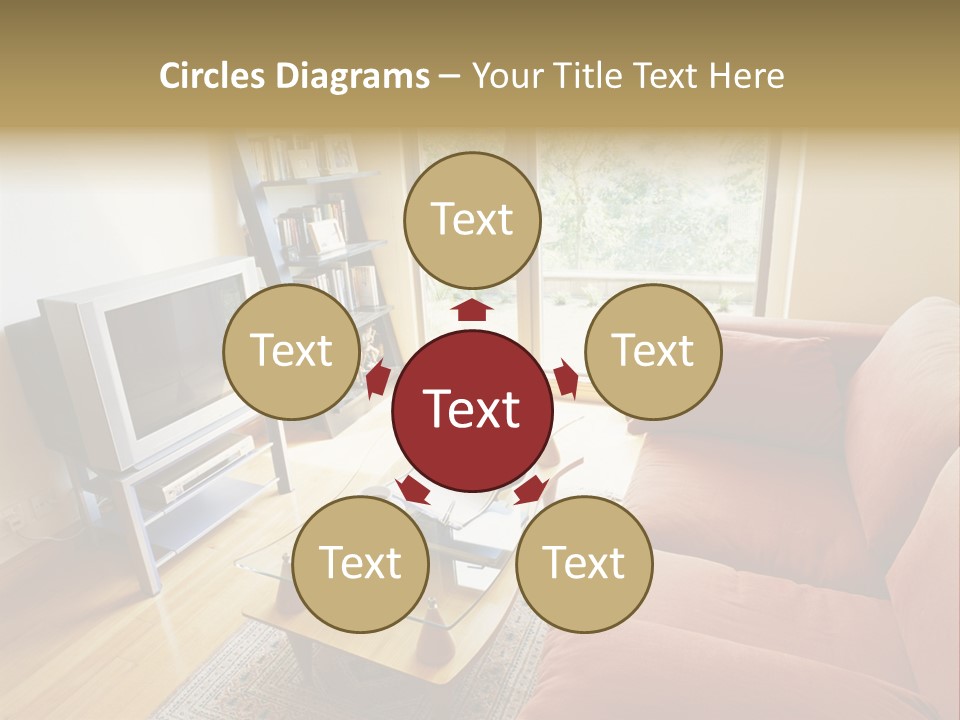 A Living Room Filled With Furniture And A Flat Screen Tv PowerPoint Template