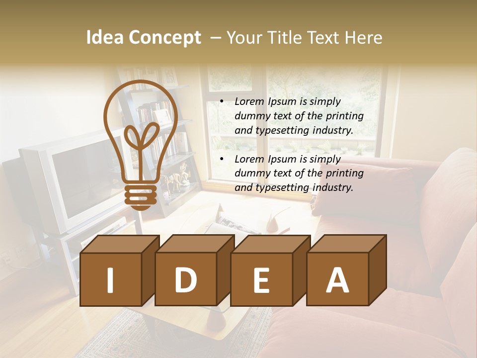 A Living Room Filled With Furniture And A Flat Screen Tv PowerPoint Template