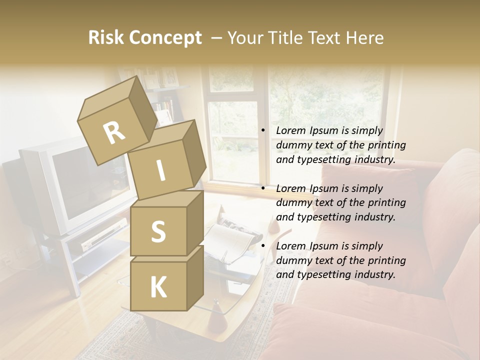 A Living Room Filled With Furniture And A Flat Screen Tv PowerPoint Template