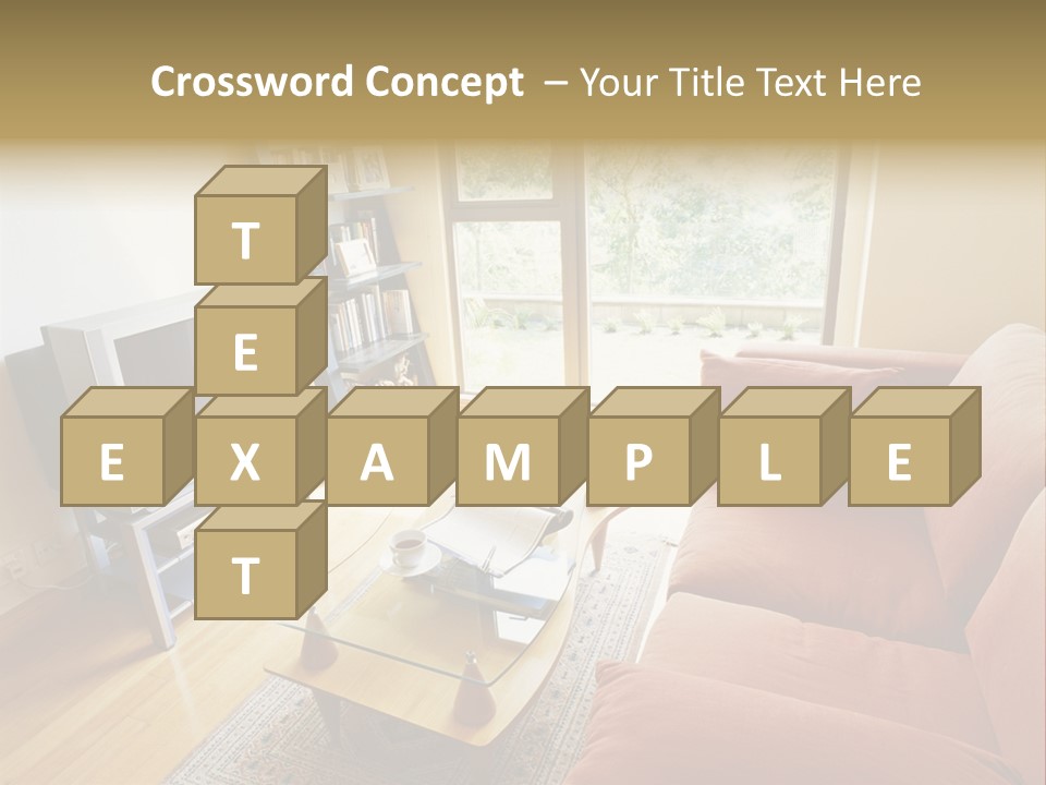 A Living Room Filled With Furniture And A Flat Screen Tv PowerPoint Template