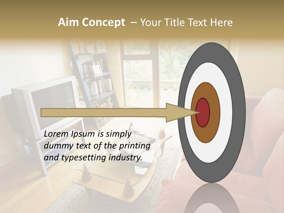 A Living Room Filled With Furniture And A Flat Screen Tv PowerPoint Template