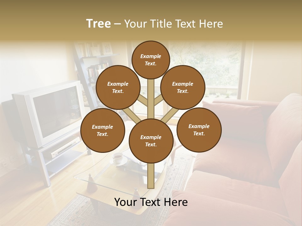 A Living Room Filled With Furniture And A Flat Screen Tv PowerPoint Template