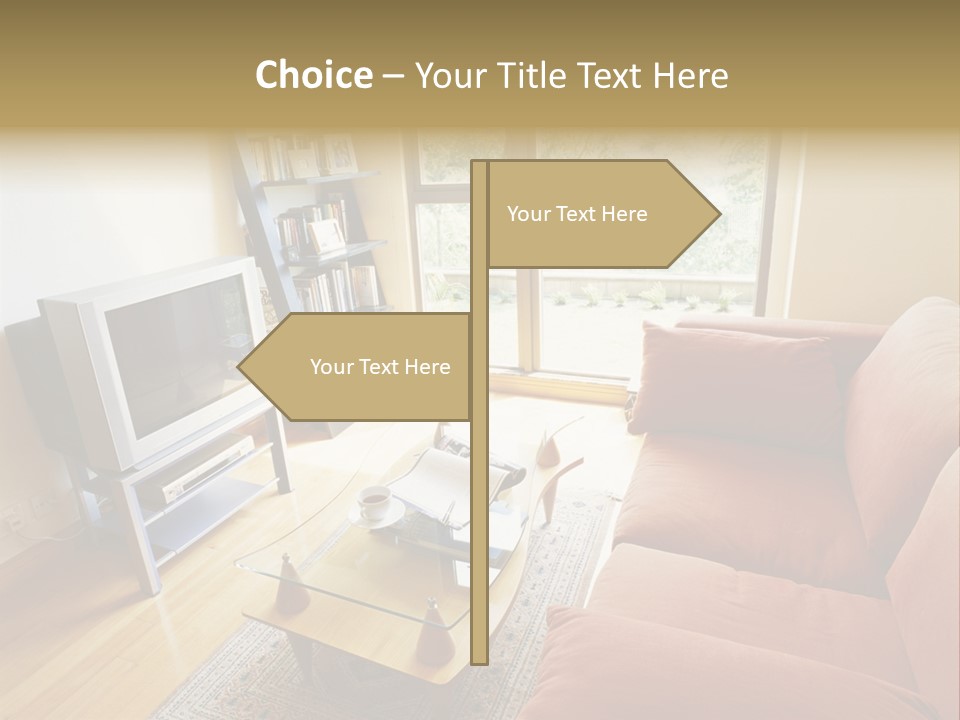 A Living Room Filled With Furniture And A Flat Screen Tv PowerPoint Template