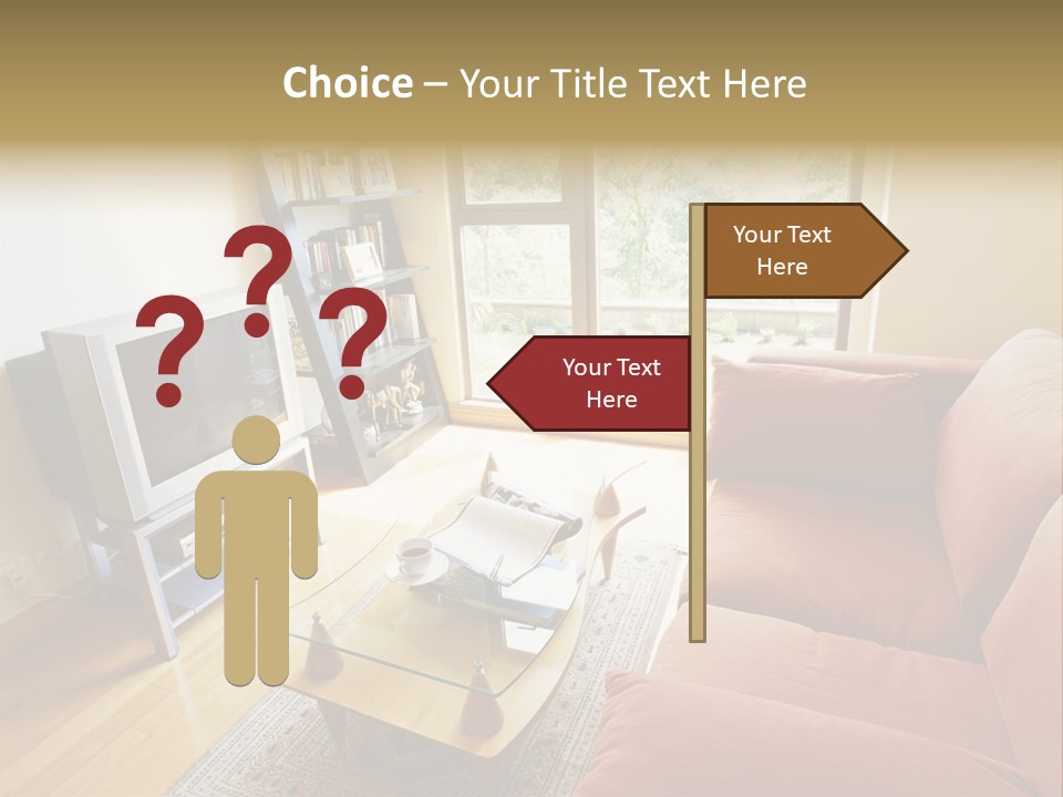 A Living Room Filled With Furniture And A Flat Screen Tv PowerPoint Template