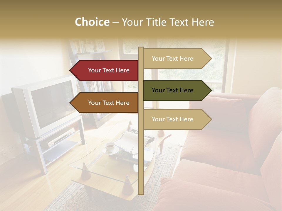 A Living Room Filled With Furniture And A Flat Screen Tv PowerPoint Template