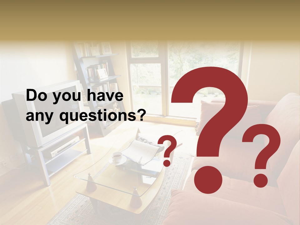 A Living Room Filled With Furniture And A Flat Screen Tv PowerPoint Template