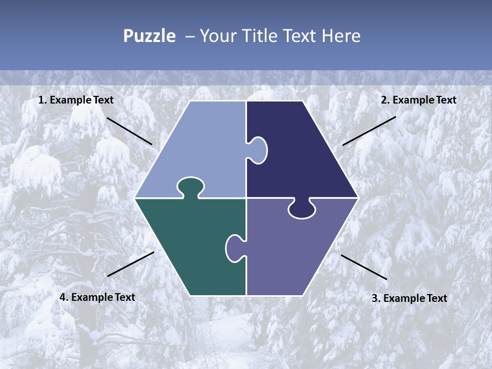 A Group Of People Walking Through A Snow Covered Forest PowerPoint Template