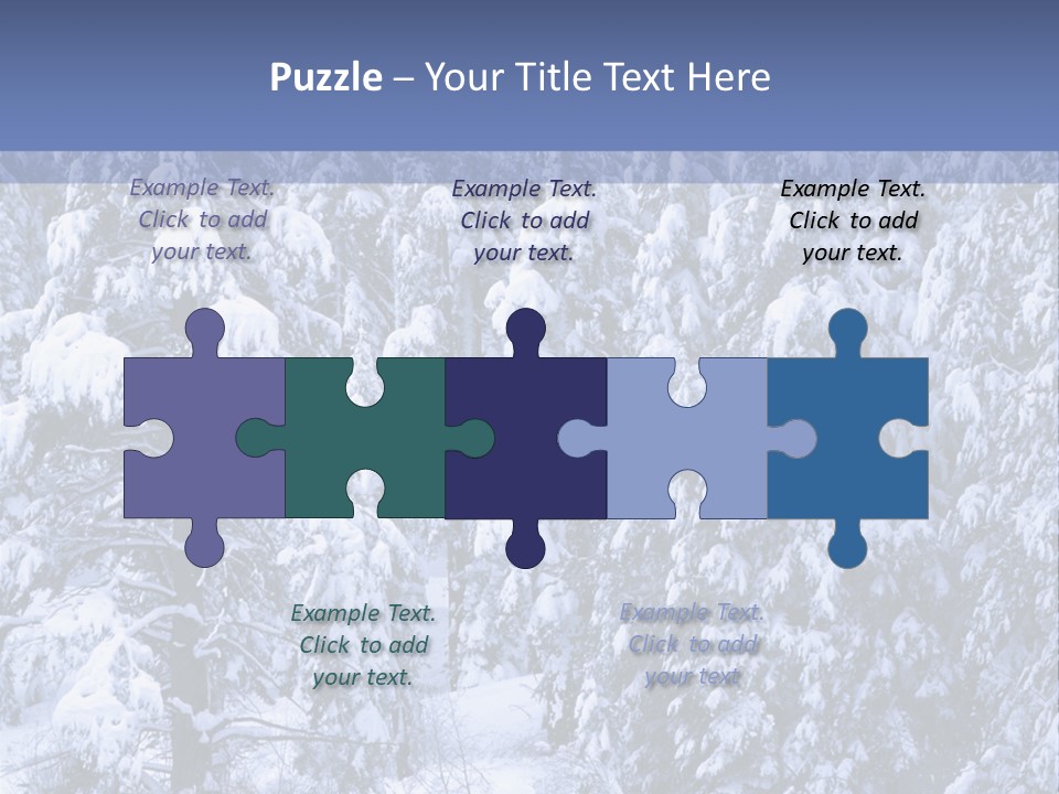 A Group Of People Walking Through A Snow Covered Forest PowerPoint Template
