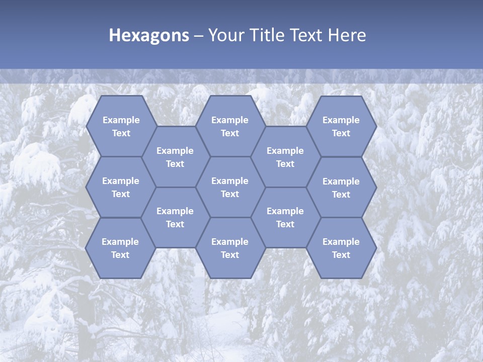 A Group Of People Walking Through A Snow Covered Forest PowerPoint Template