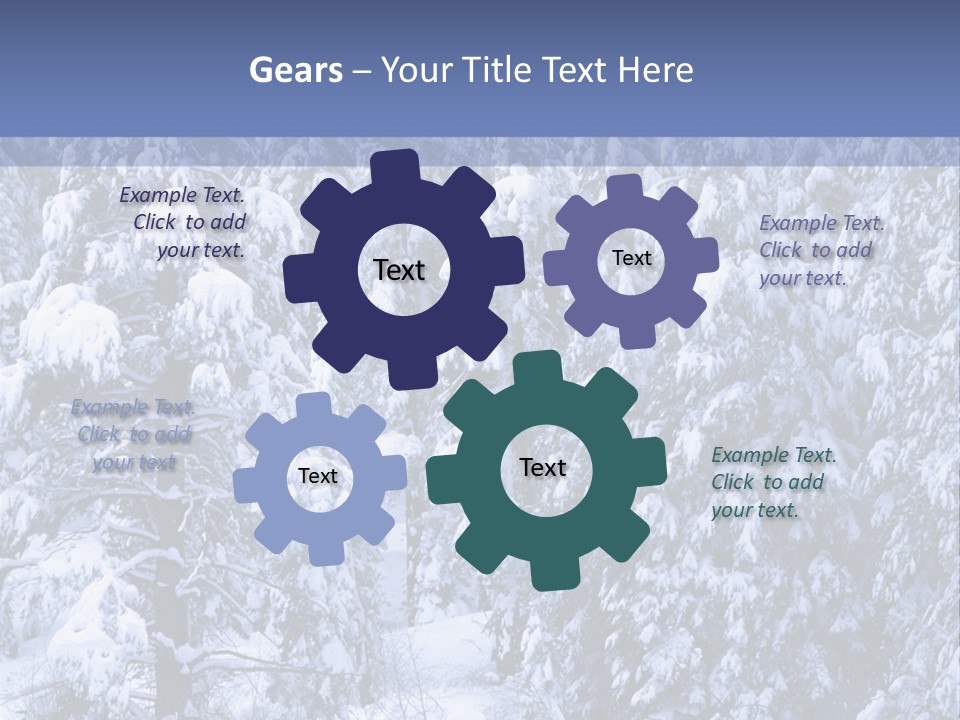 A Group Of People Walking Through A Snow Covered Forest PowerPoint Template