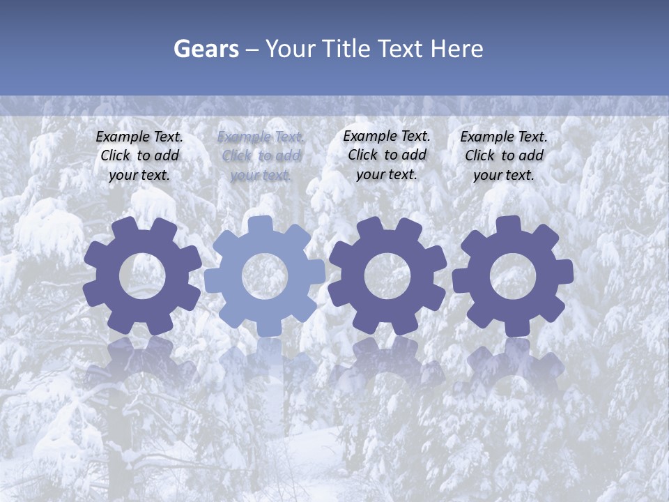 A Group Of People Walking Through A Snow Covered Forest PowerPoint Template