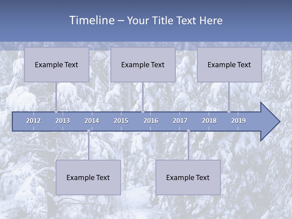 A Group Of People Walking Through A Snow Covered Forest PowerPoint Template