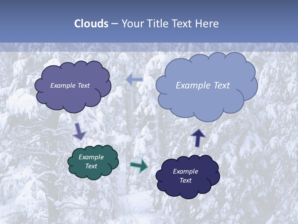 A Group Of People Walking Through A Snow Covered Forest PowerPoint Template