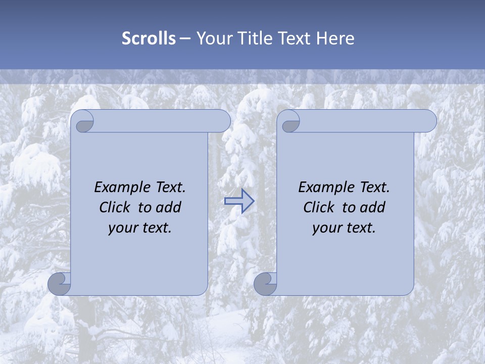 A Group Of People Walking Through A Snow Covered Forest PowerPoint Template