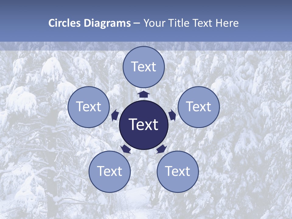A Group Of People Walking Through A Snow Covered Forest PowerPoint Template