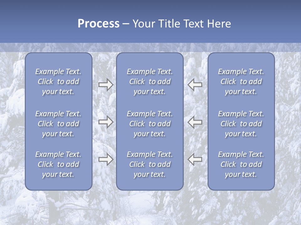 A Group Of People Walking Through A Snow Covered Forest PowerPoint Template