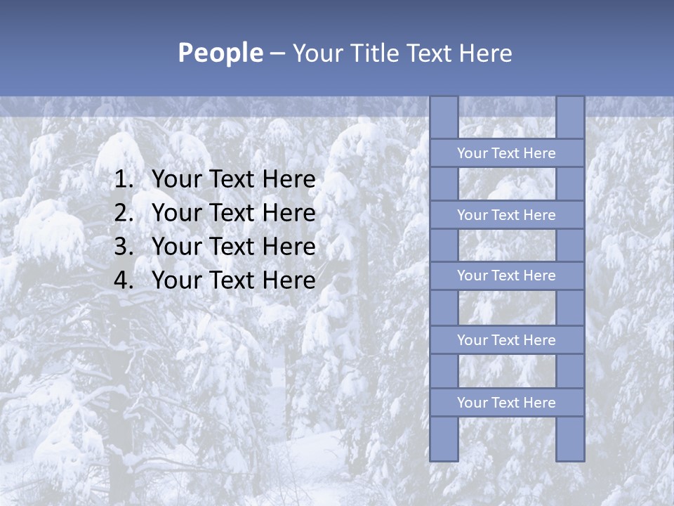 A Group Of People Walking Through A Snow Covered Forest PowerPoint Template