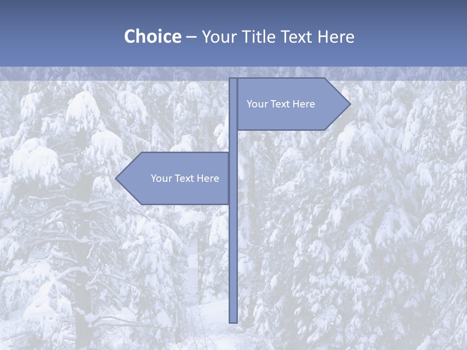 A Group Of People Walking Through A Snow Covered Forest PowerPoint Template