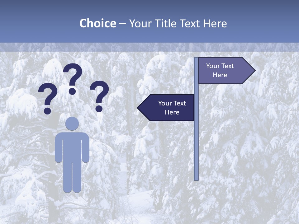 A Group Of People Walking Through A Snow Covered Forest PowerPoint Template
