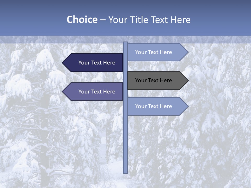 A Group Of People Walking Through A Snow Covered Forest PowerPoint Template
